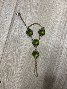 Handmade Peridot Gemstone Bracelet Twisted Sterling Silver Green Stone Jewelry